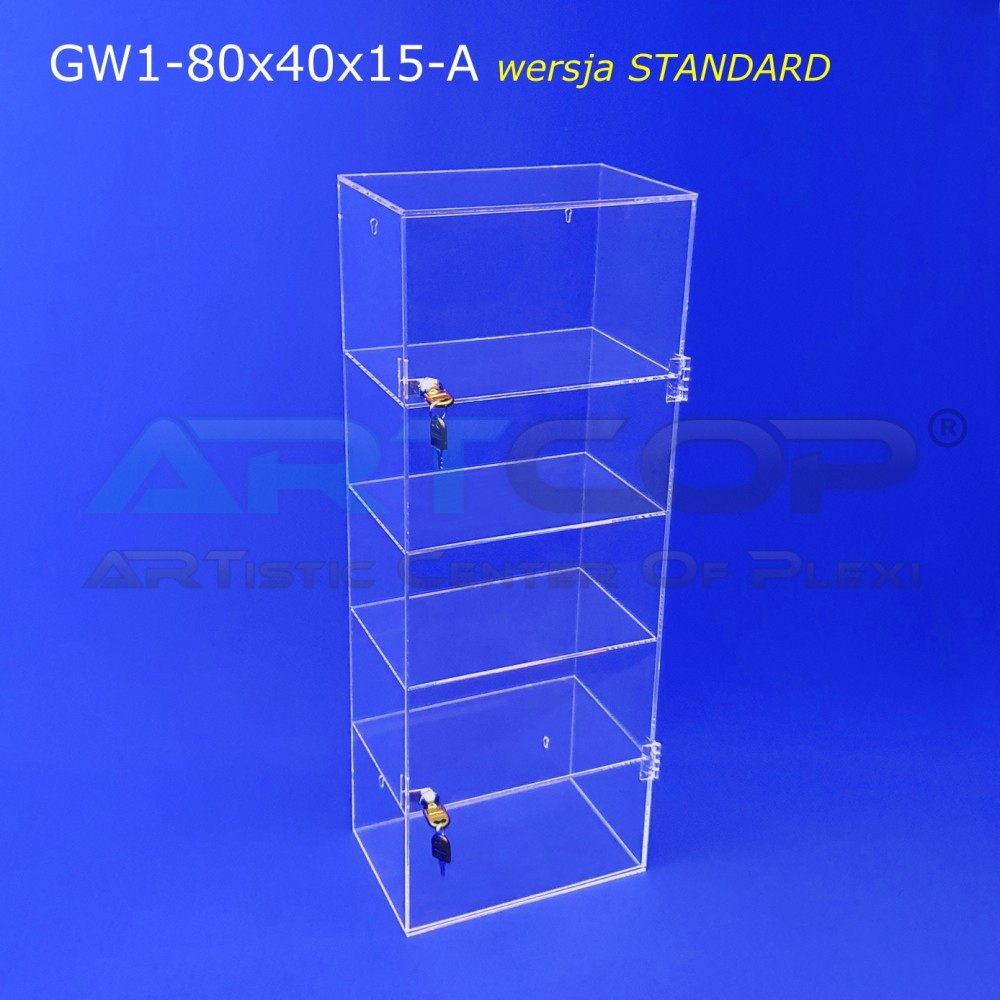 --- **Plexiglass Wall-Mounted Display Cabinet/Showcase, 80x40x15cm, 4mm Plexiglass - Version A