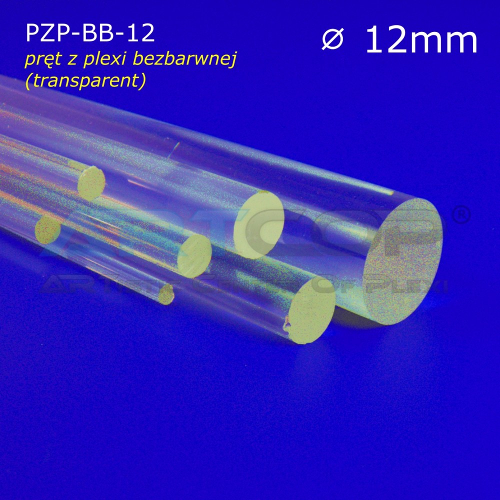 Pręt fi 12mm z plexi bezbarwnej - na wymiar