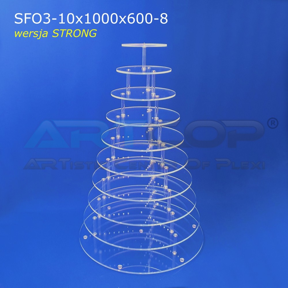 10-level Strong circular Platter for 100 mono portions.
