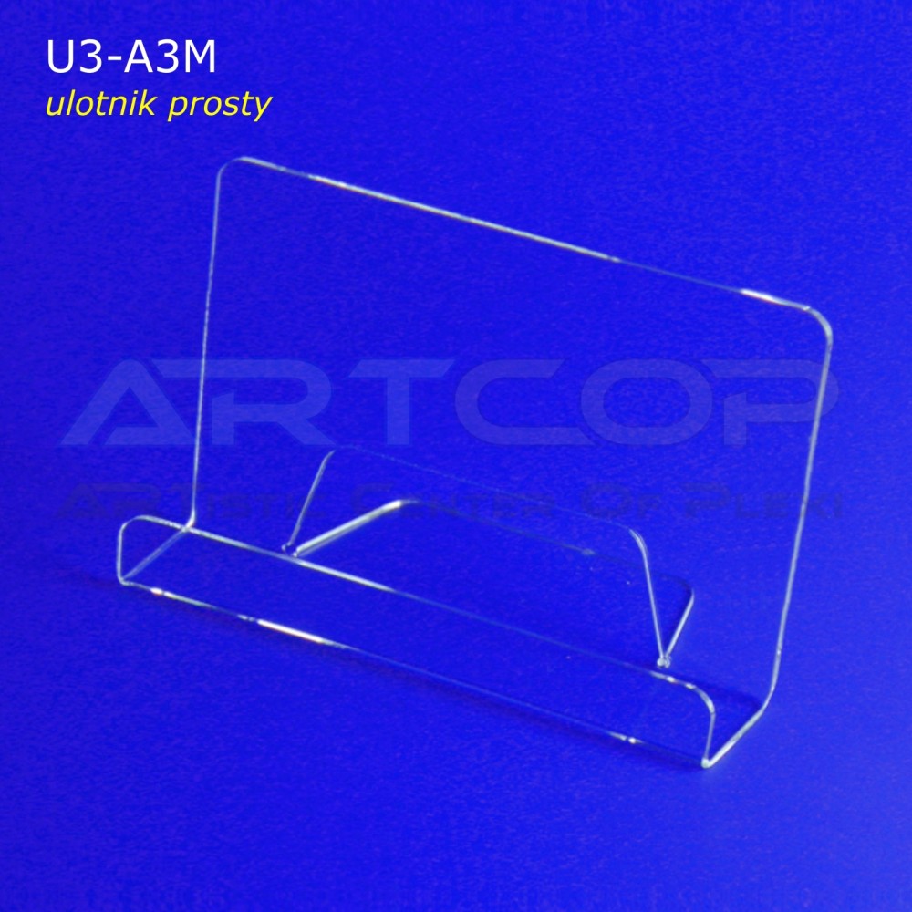 Ulotnik U3 prosty, stojak, dystrybutor ulotek z plexi - poziom A3