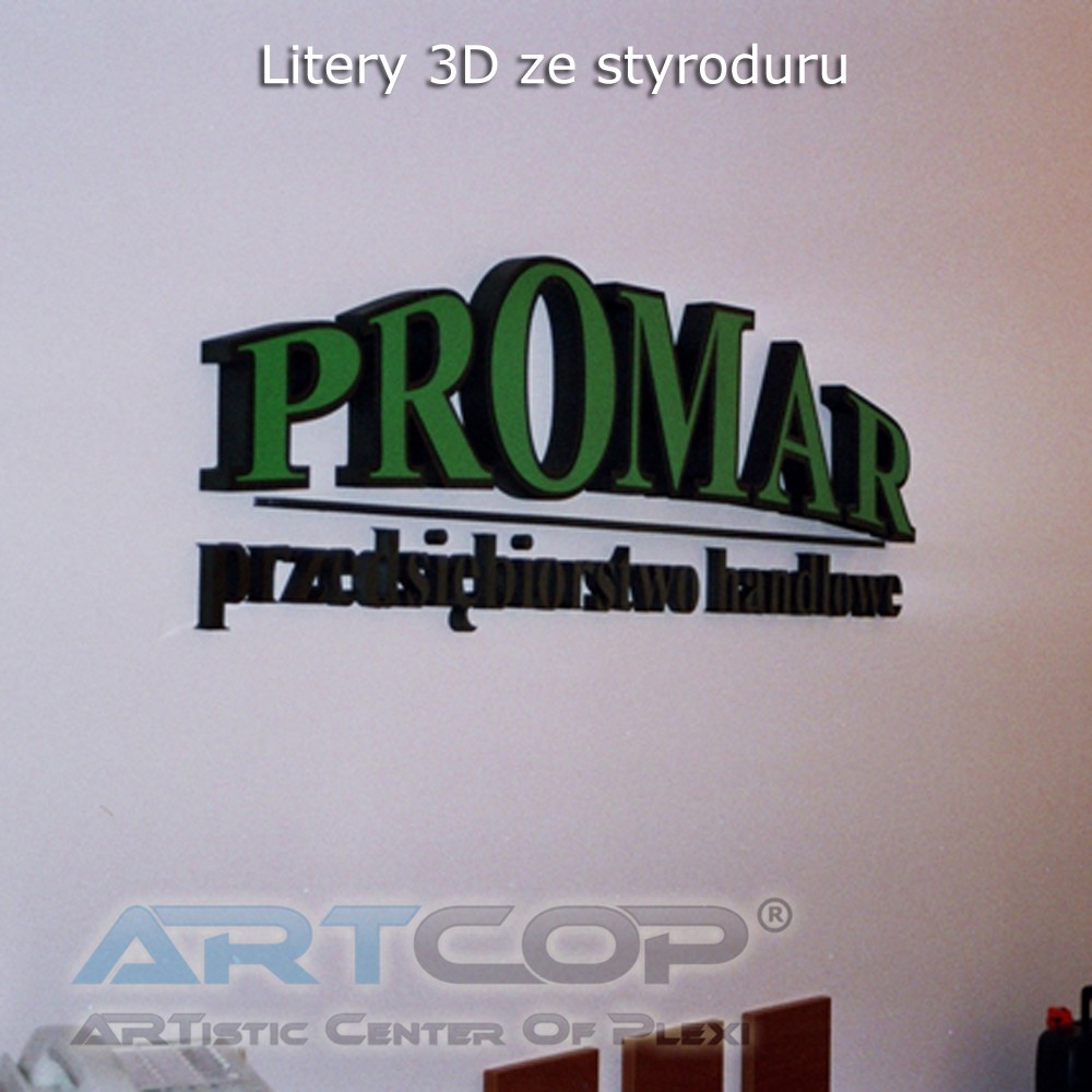 Litery 3D ze Styroduru malowane pod kolor - firma PROMAR