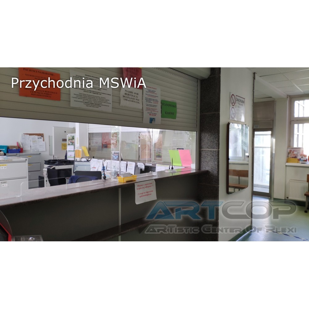 Anti-COVID screens (or shields) made of plexiglass - MSWiA Clinic