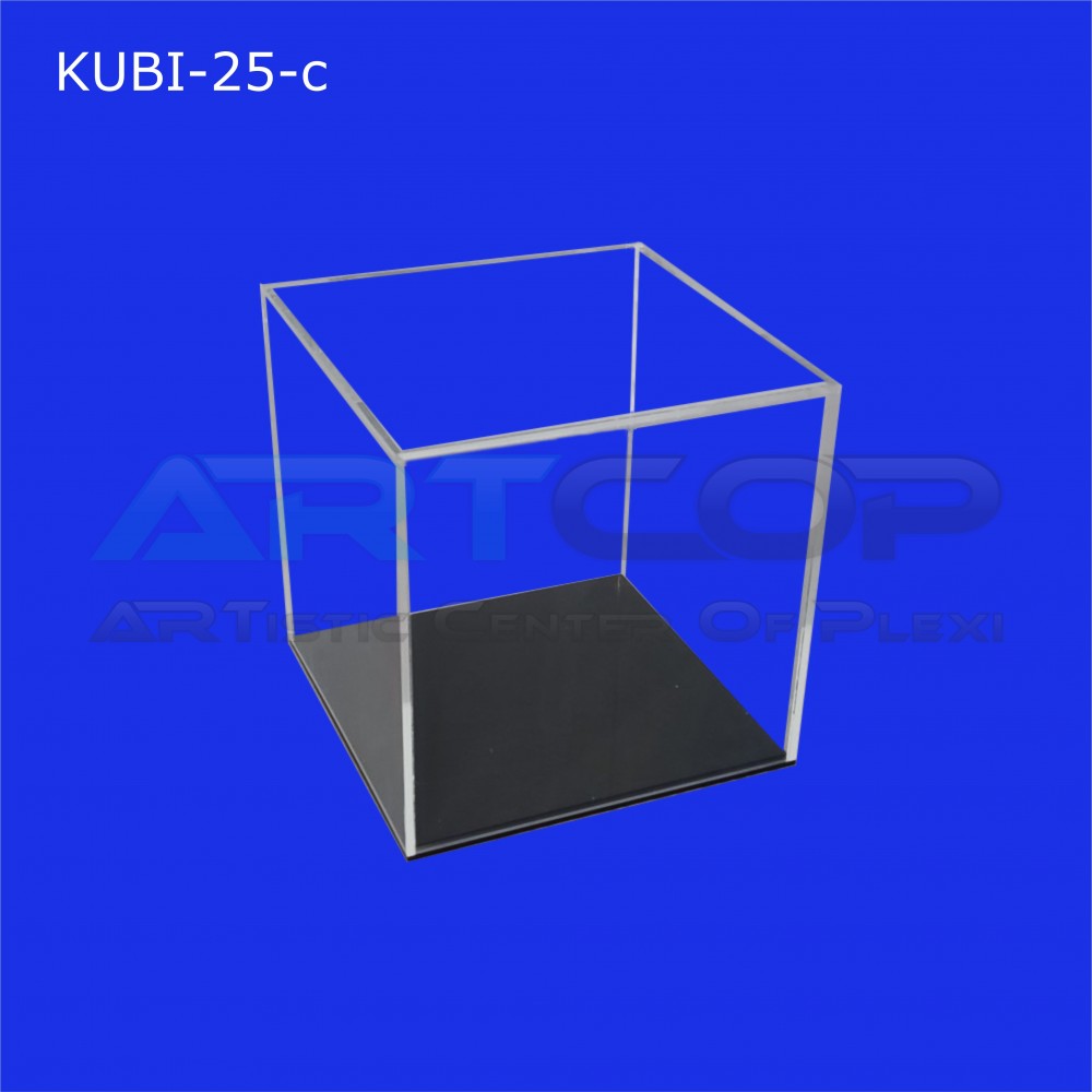 Black Plexiglass Cubic Display Case/Cover (25x25x25cm)