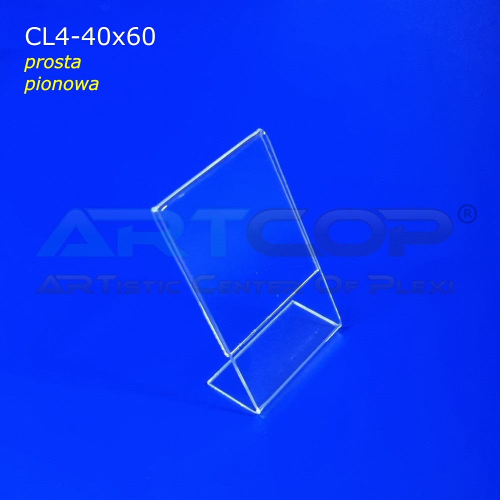 Cenówka prosta pionowa 40x60 z plexi, model CL4