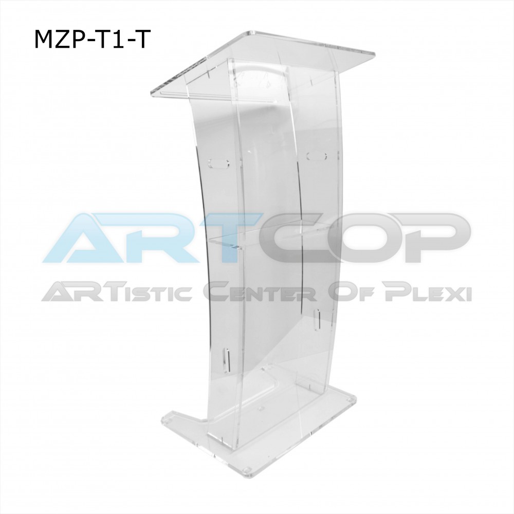 Lectern MZP-T1 Arrow Leg Transparent Front