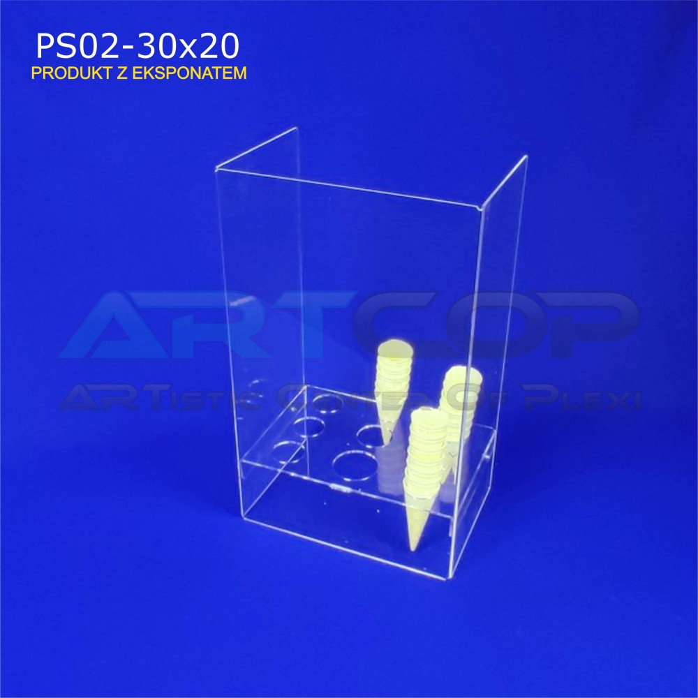 PS02-30x20 container, waffle cone dispenser for ice cream cone holder