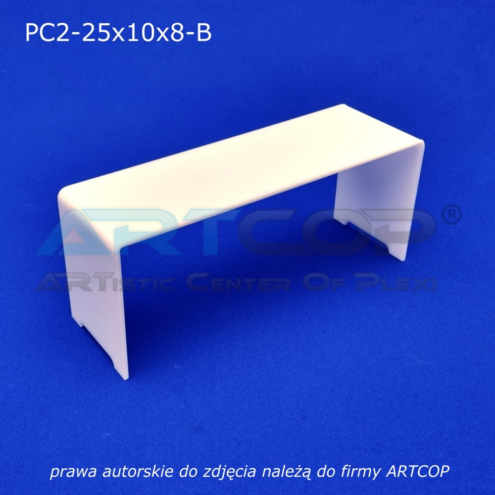 White Step Display made of OPAL Plexiglass 25x10x8 for Products or Snacks