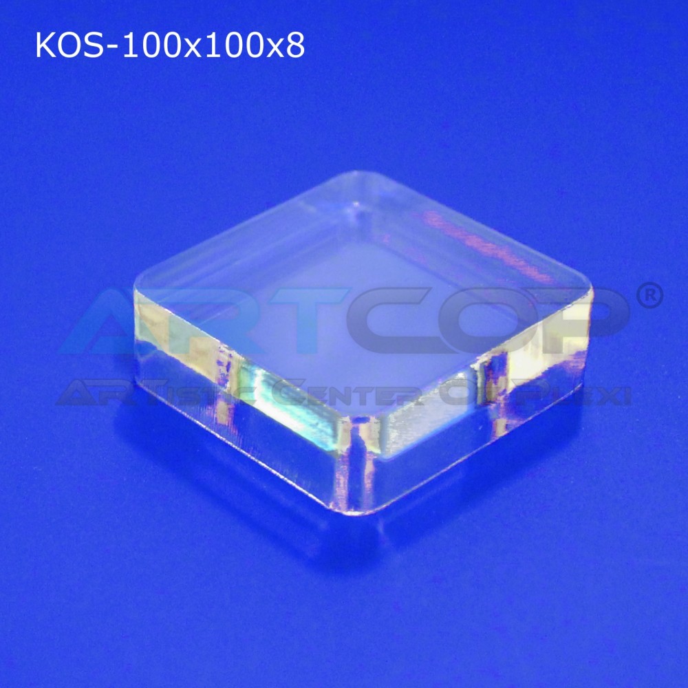 KOS-100x100x8 Kostka z plexi na biżuterię, ekspozytor, prezenter