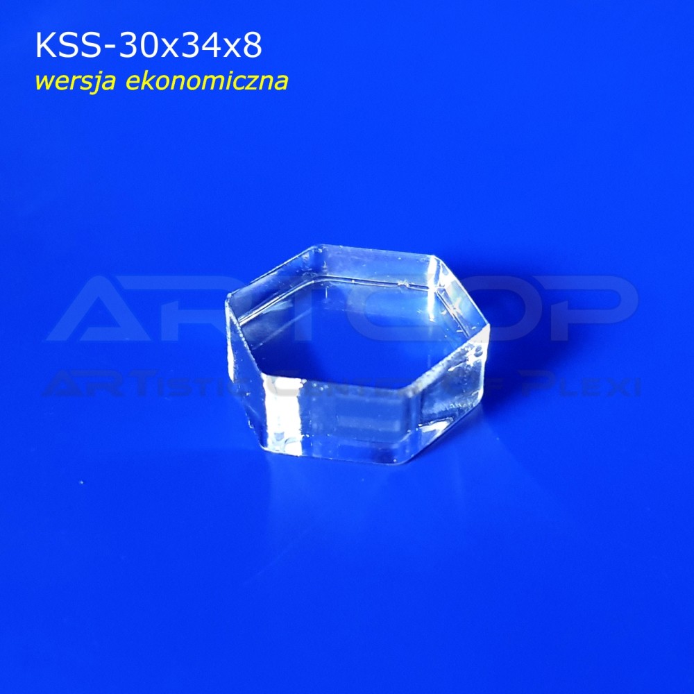 KSS-30x34x8 Kostka HEKSA z plexi na biżuterię, ekspozytor, prezenter