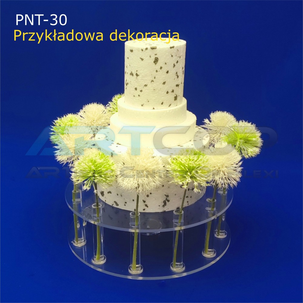 Cake Base, Decorative Cake Stand with Floral Motif – Plexiglass – Sweet Table, Wedding