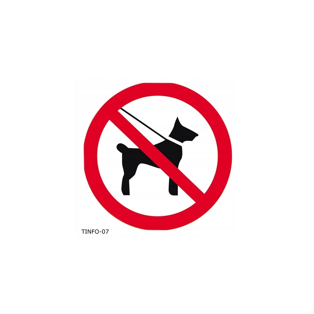 Tabliczka informacyjna zakaz wyprowadzania psów