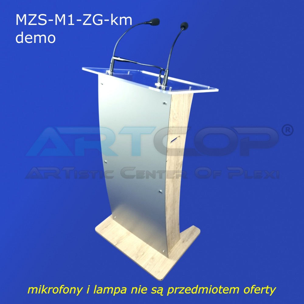 Waterproof, Wood-Effect Plywood Lectern with 2 XLR Microphone Sockets and 1 USB Socket for a Lamp - Color Optional