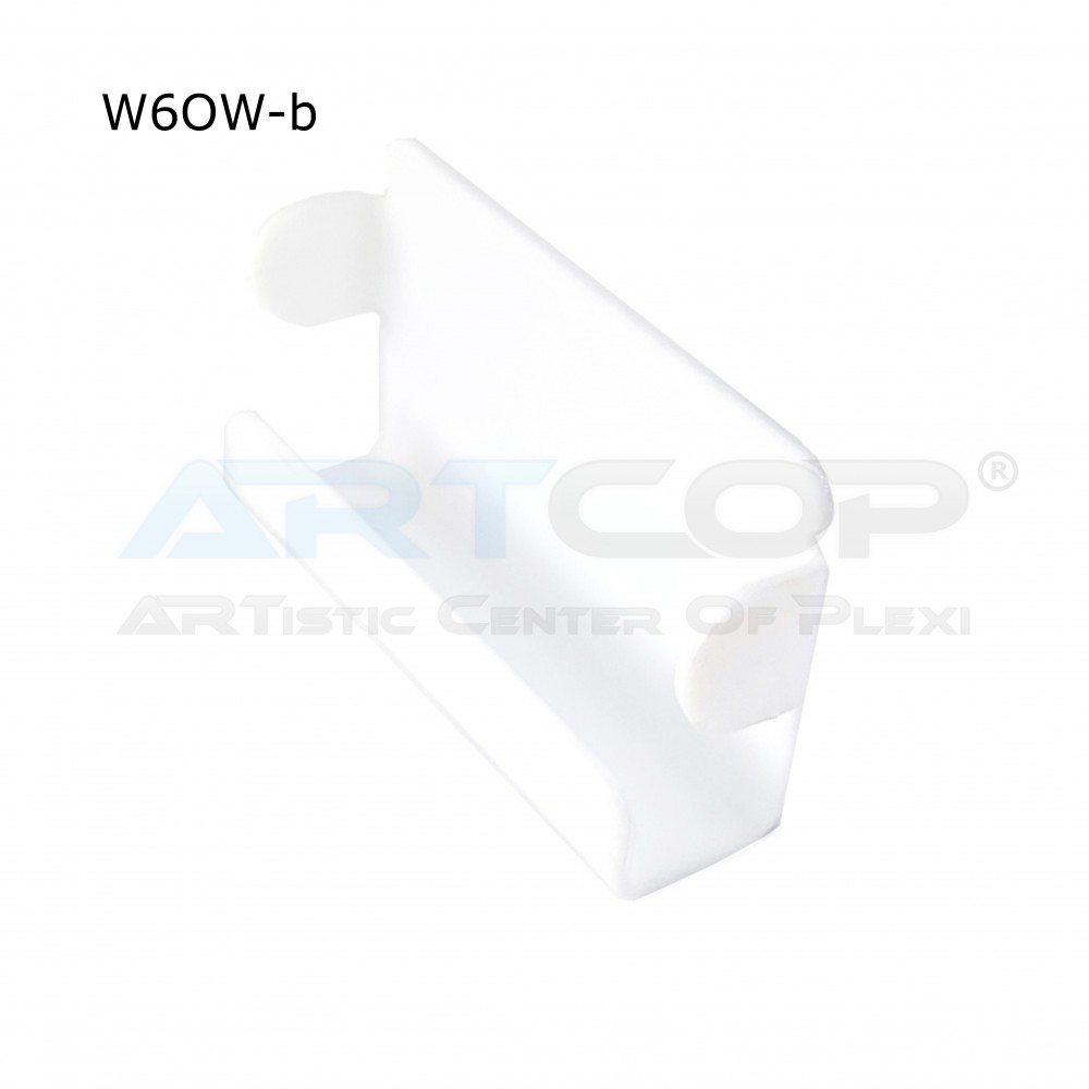 Wall-Mounted White Business Card Holder W6OW-M with Side Panels and Tape