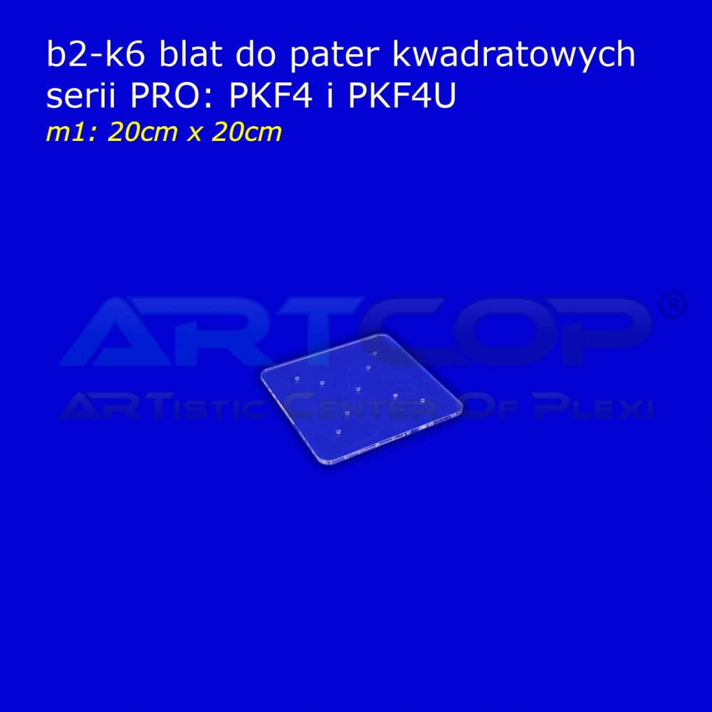 Tray for Square Cake Stand, PRO Series, made of 6mm plexiglass  [m2: 20cm x 20cm]