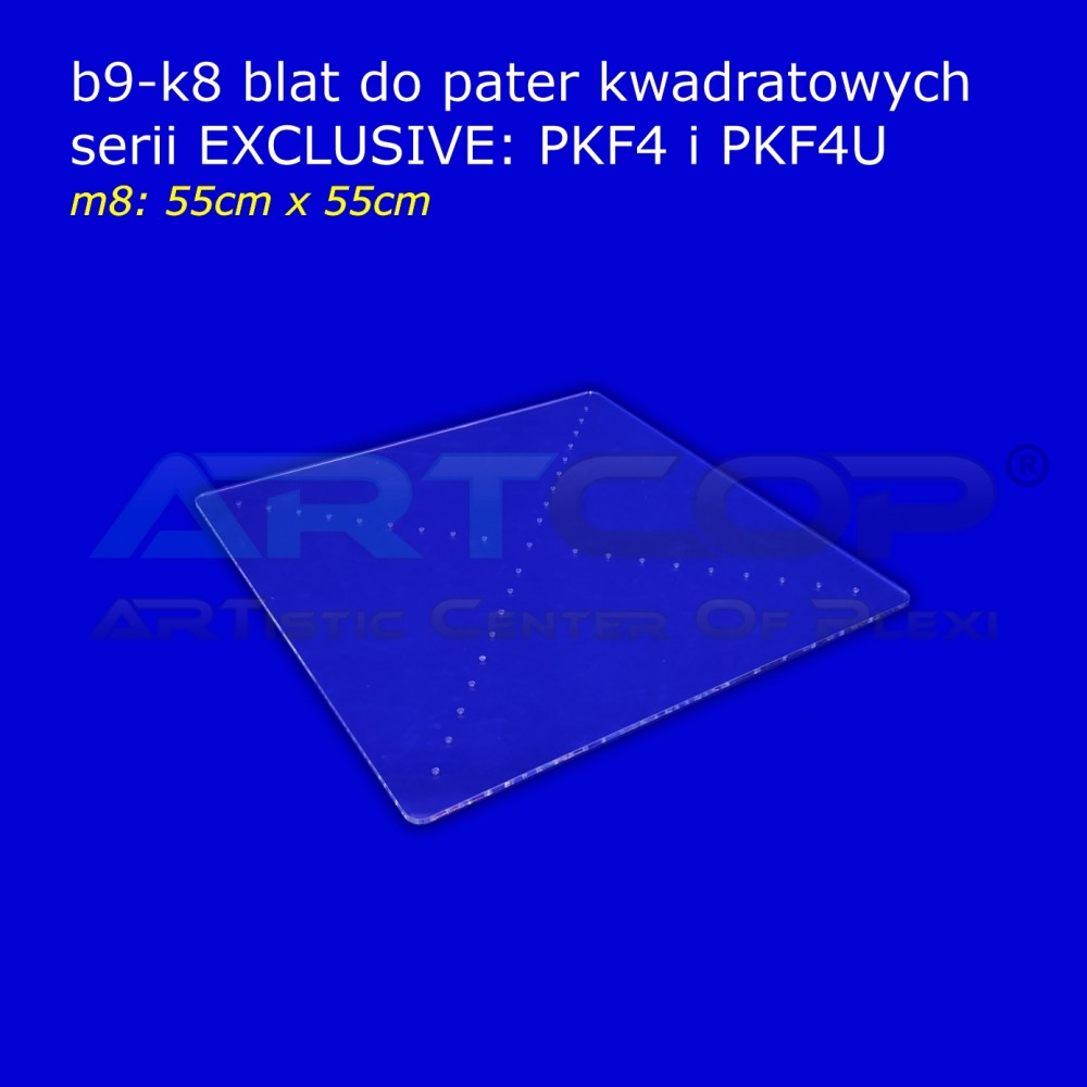 Tray for Square Cake Stand, EXCLUSIVE Series, made of 8mm plexiglass  [m9: 55cm x 55cm]