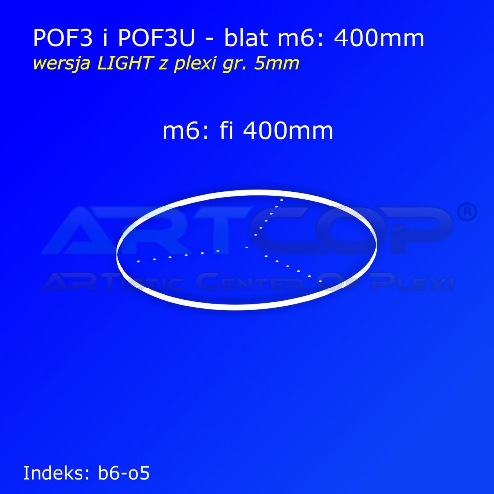 Top for Round Stand from the LIGHT series made of 5mm plexiglass [m6: Ø 40 cm]