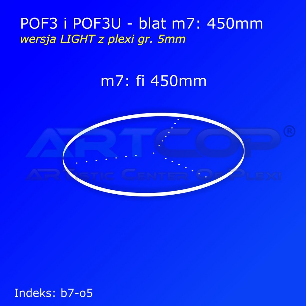 Top for Round Stand from the LIGHT series made of 5mm plexiglass [m7: Ø 45 cm]