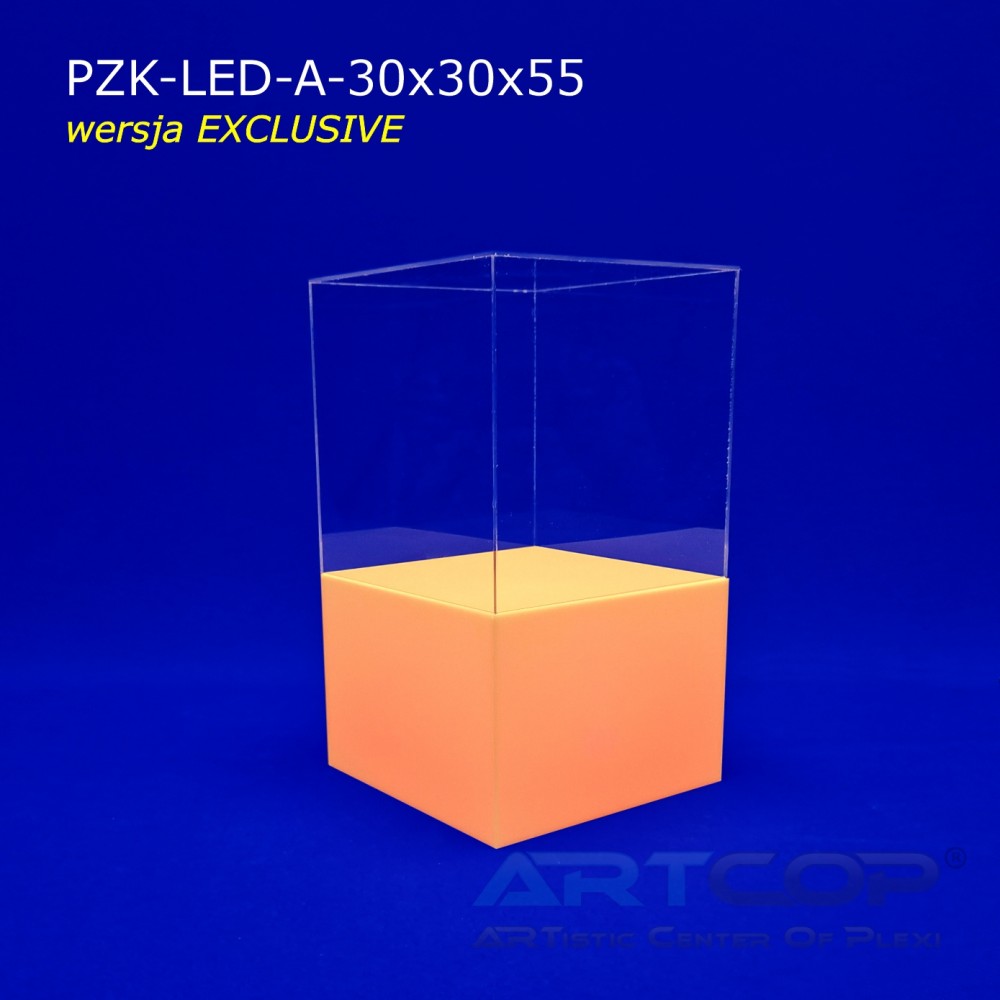 Podest z kloszem serii EXCLUSIVE podświetlany ledami RGB zasilanymi akumulatorem: 30x30x55cm