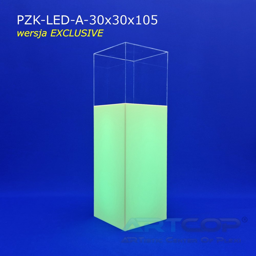 Podest z kloszem serii EXCLUSIVE podświetlany ledami RGB zasilanymi akumulatorem: 30x30x105cm