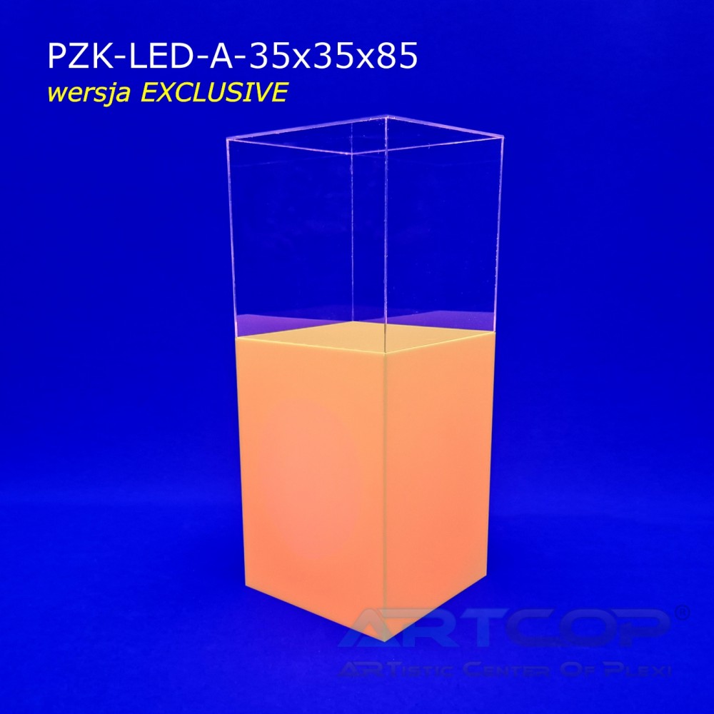 Podest z kloszem serii EXCLUSIVE podświetlany ledami RGB zasilanymi akumulatorem: 35x35x85cm