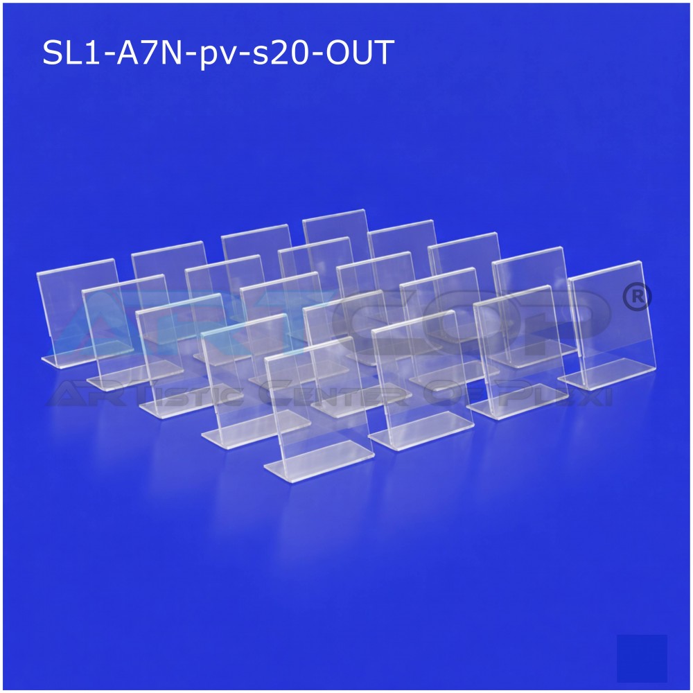 Stojak A7 PION z pcv, typ L - krawędź mat Zestaw 20 sztuk