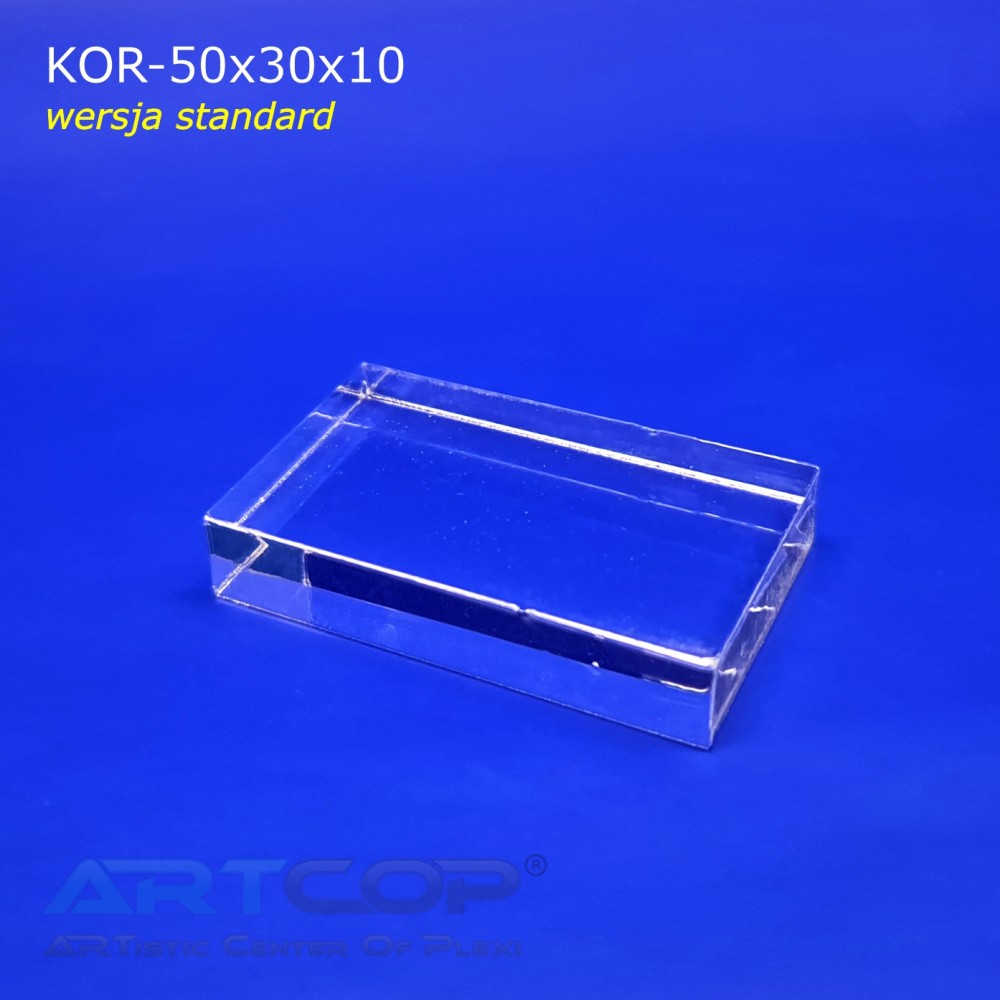KOR-50x30x10 Kostka z plexi (Ostre Rogi) na biżuterię, ekspozytor, prezenter