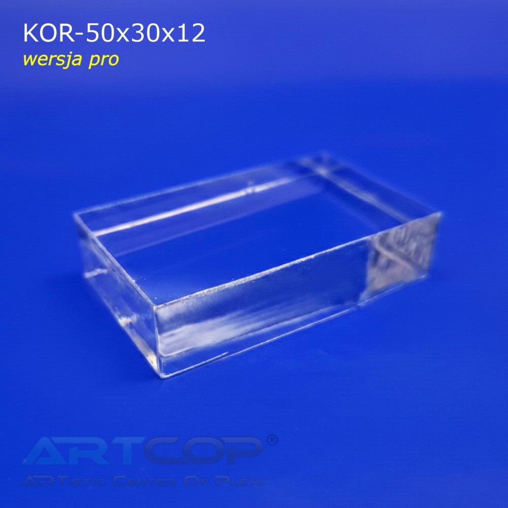 KOR-50x30x12 Kostka z plexi (Ostre Rogi) na biżuterię, ekspozytor, prezenter