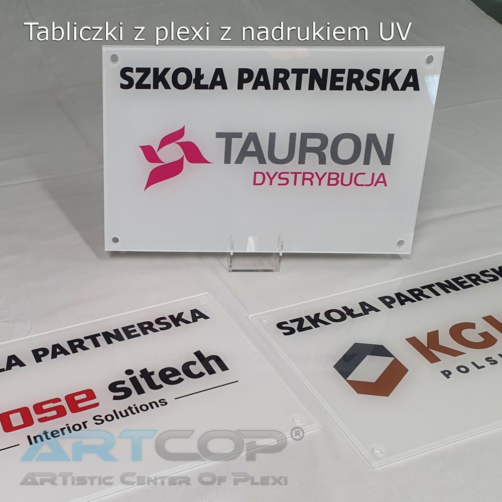Tabliczki z nadrukiem grafiki technologią UV - Tauron