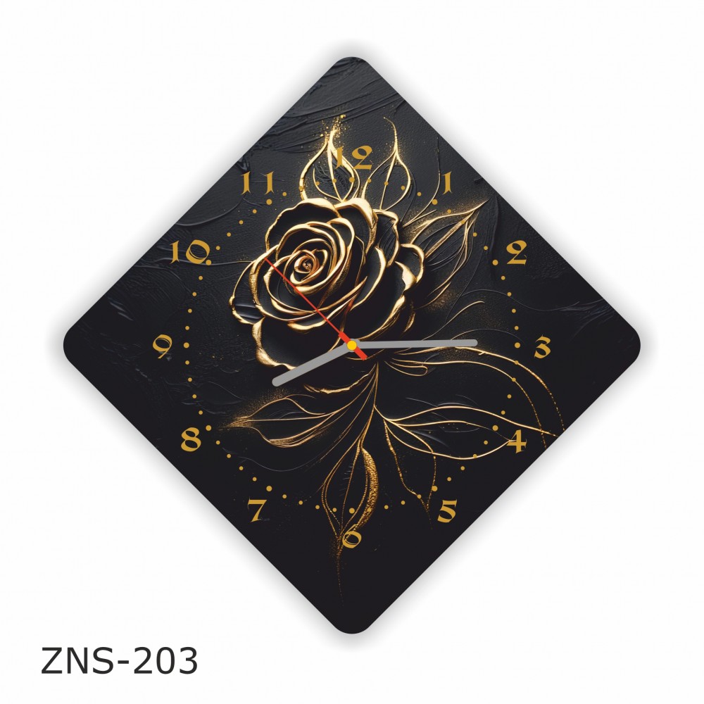 copy of Kwadratowy zegar ścienny z plexi o wym.: 30cm x 30cm - Złota Róża, nadruk UV