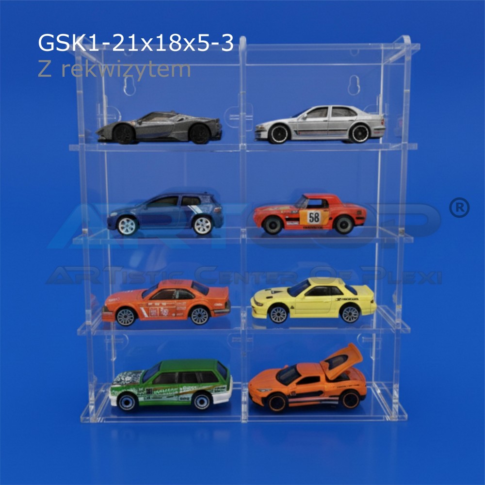 Gablotka składana na kolekcje Hot Wheels Matchbox 21x18x5cm z plexi 3mm