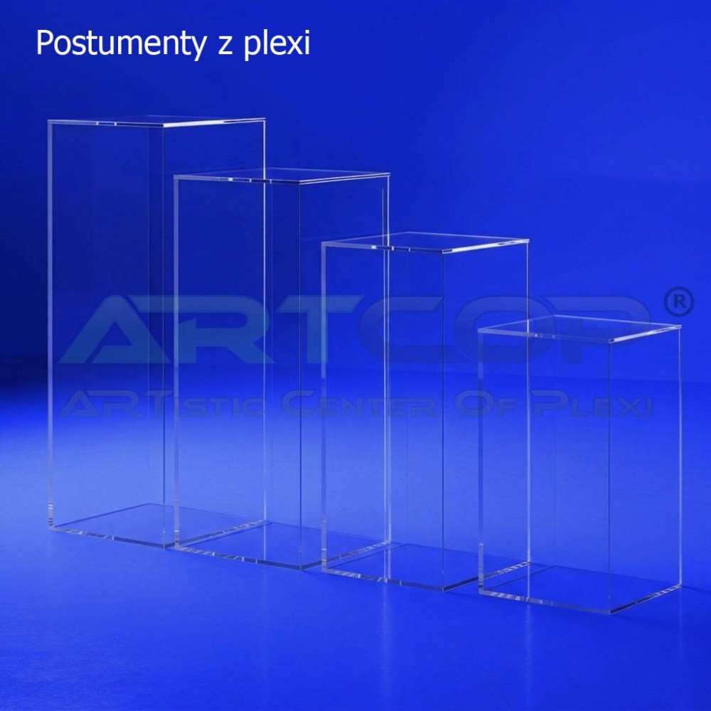 Plexiglass cube plinth display, 4 mm thickness, 30cmx30cm, height from 40 to 100cm - your choice