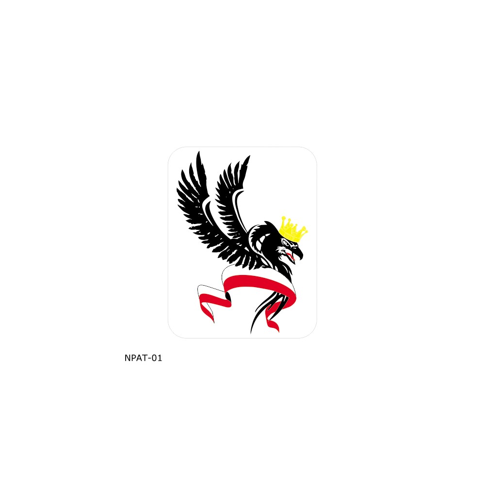 Eagle in a crown with a flag sticker