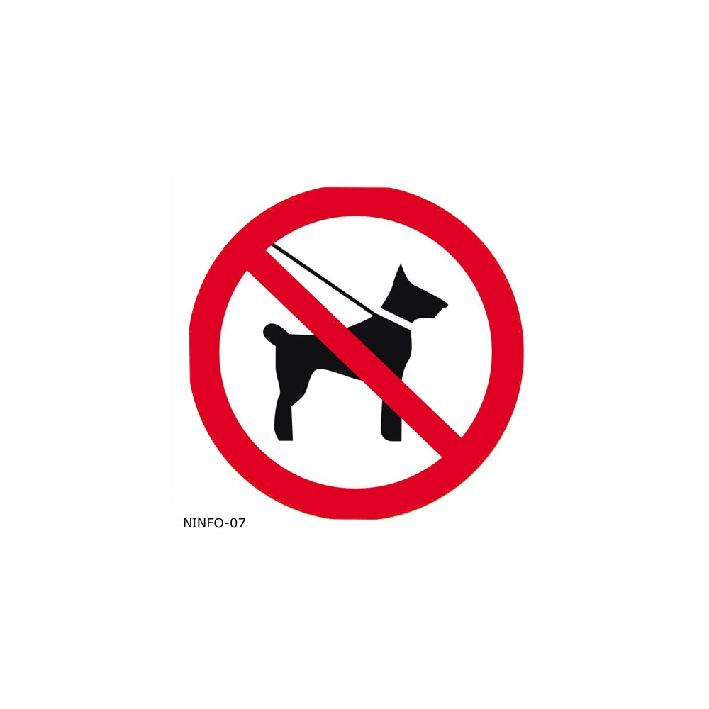 Naklejka informacyjna zakaz wyprowadzania psów