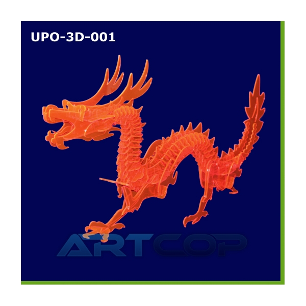 copy of Dragon 3D - puzzle przestrzenne z plexi fluo czerwonej