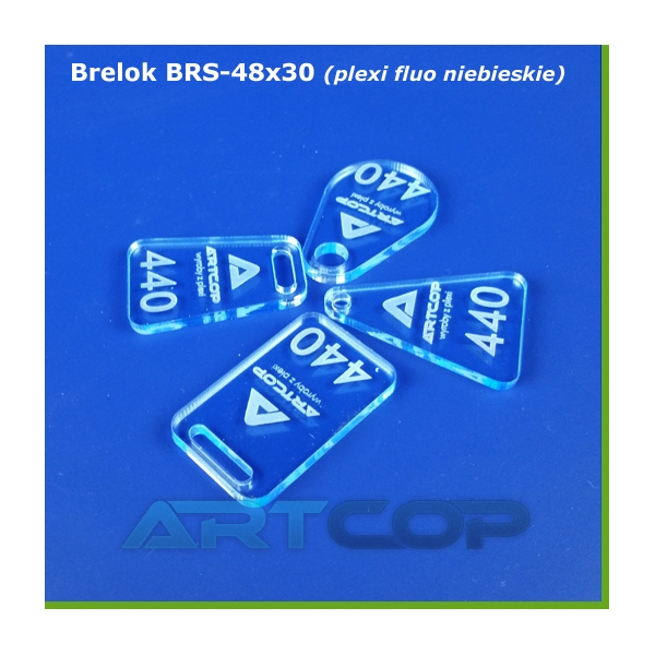 copy of Brelok BRS-48x30 z plexi fluo niebieskiej