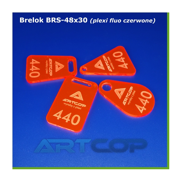copy of Brelok BRS-48x30 z plexi fluo czerwonej