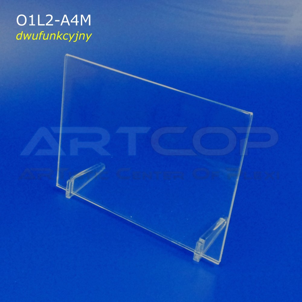 A4 Landscape Info Stand, L-type, with feet or adhesive sleeve
