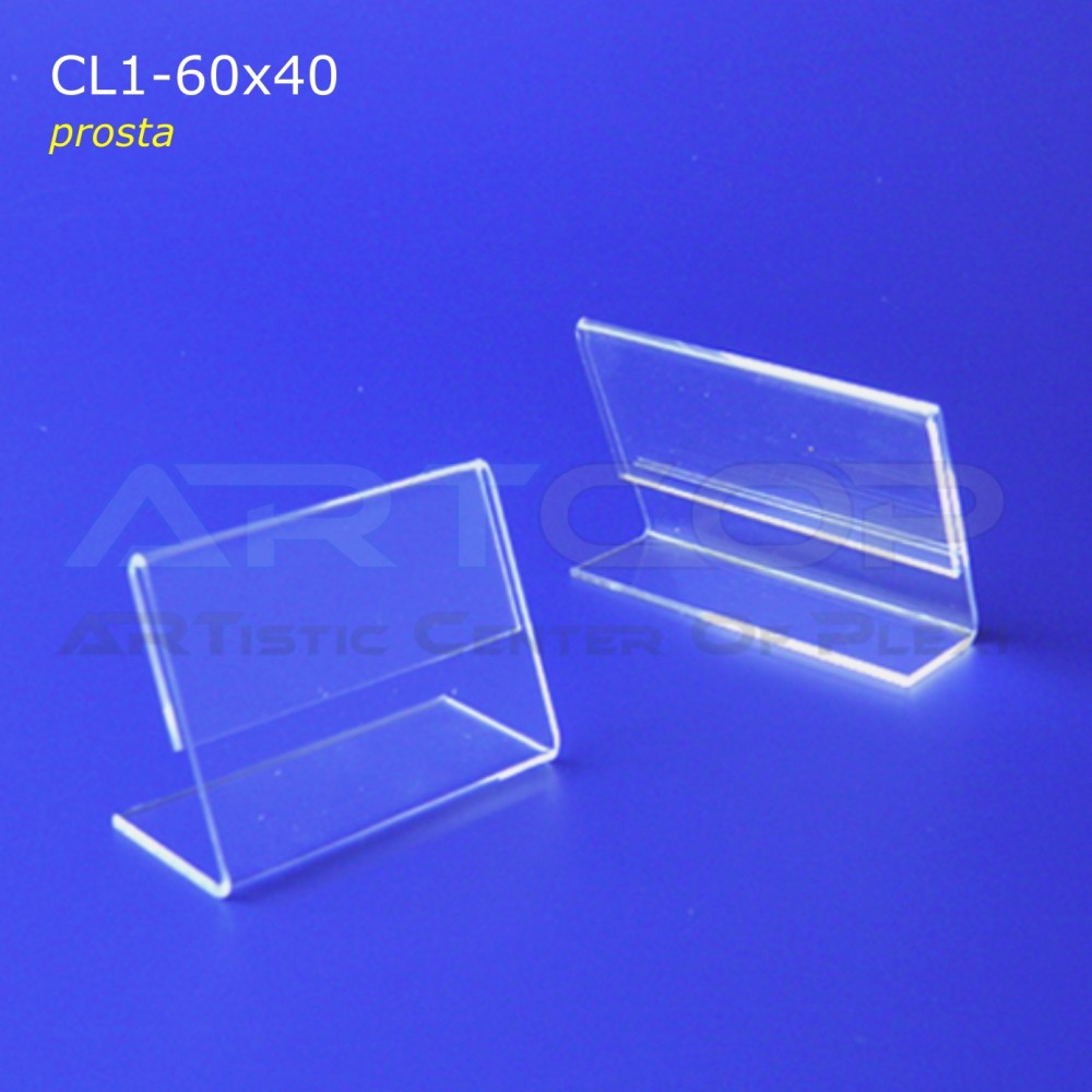 Price tag 60x40 made of plexiglass, simple CL1