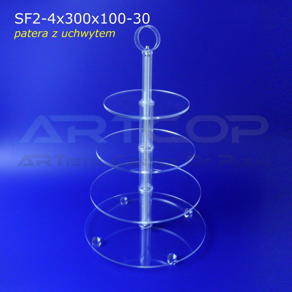 Round Tray with Handle - 4 Levels 300 x 100 Plexi 3mm