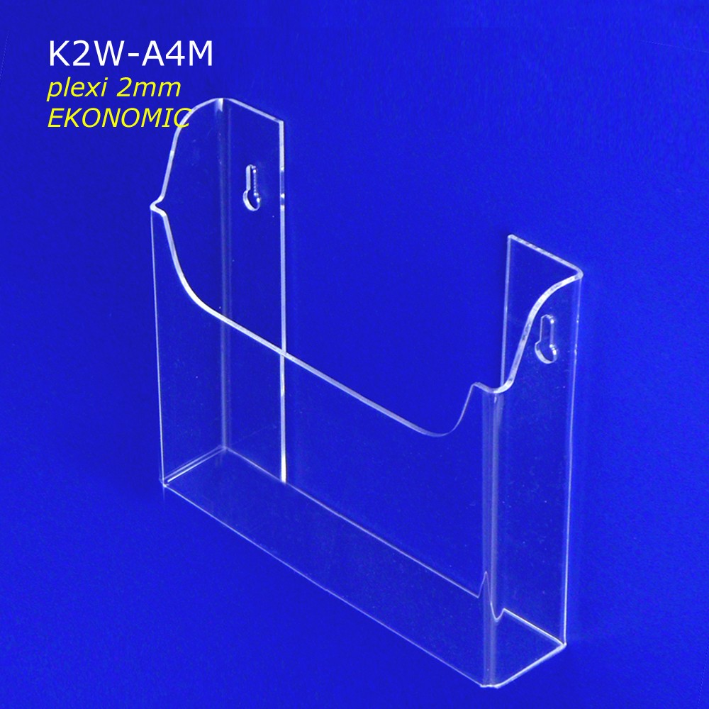 Horizontal A4 Hanging Pocket, Straight - ECONOMIC Version (2mm Plexiglass)