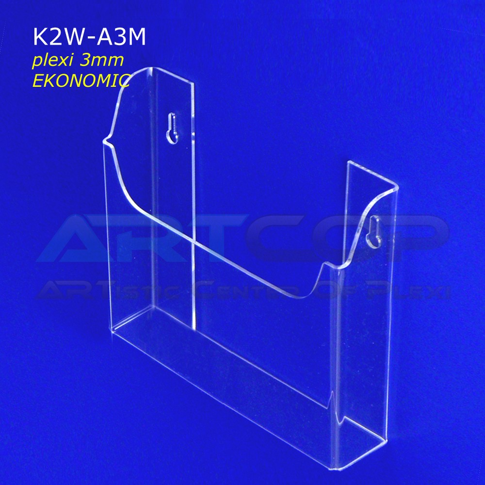 Horizontal A3 Hanging Pocket, Straight - ECONOMIC Version (3mm Plexiglass)
