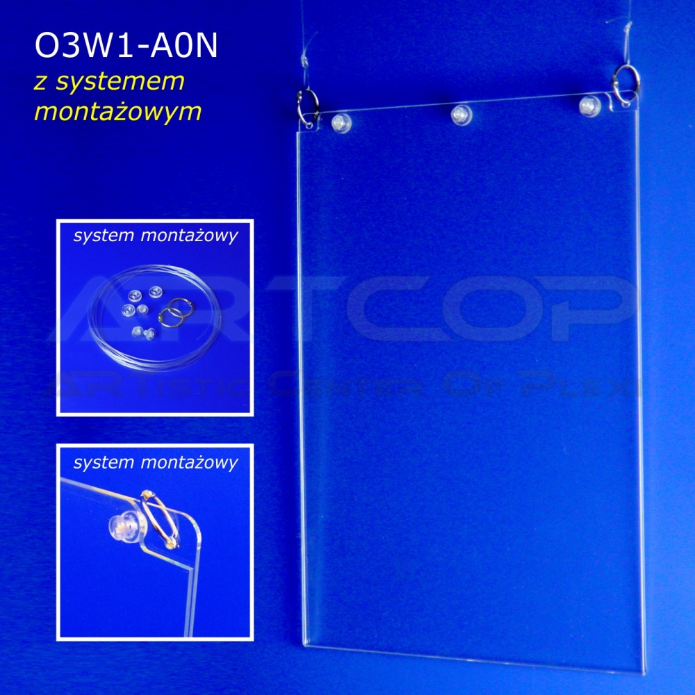 Plakatownik A0 PION z systemem montażowym - model O3W1