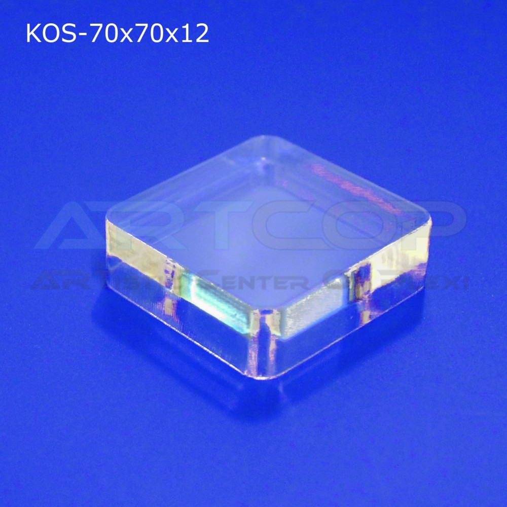 KOS-70x70x12 Plexiglass cube for jewelry, display stand, presenter