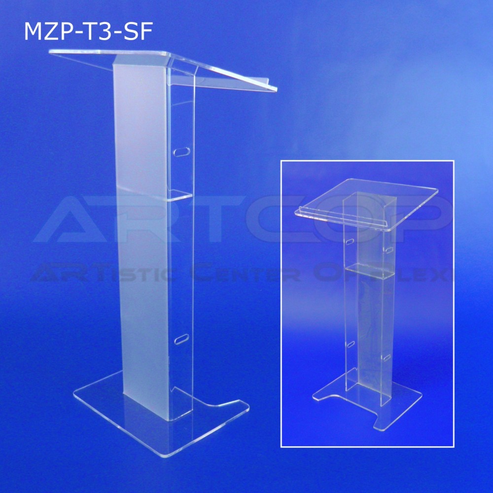 MZP-T3-SF Lectern with wide leg frosted front