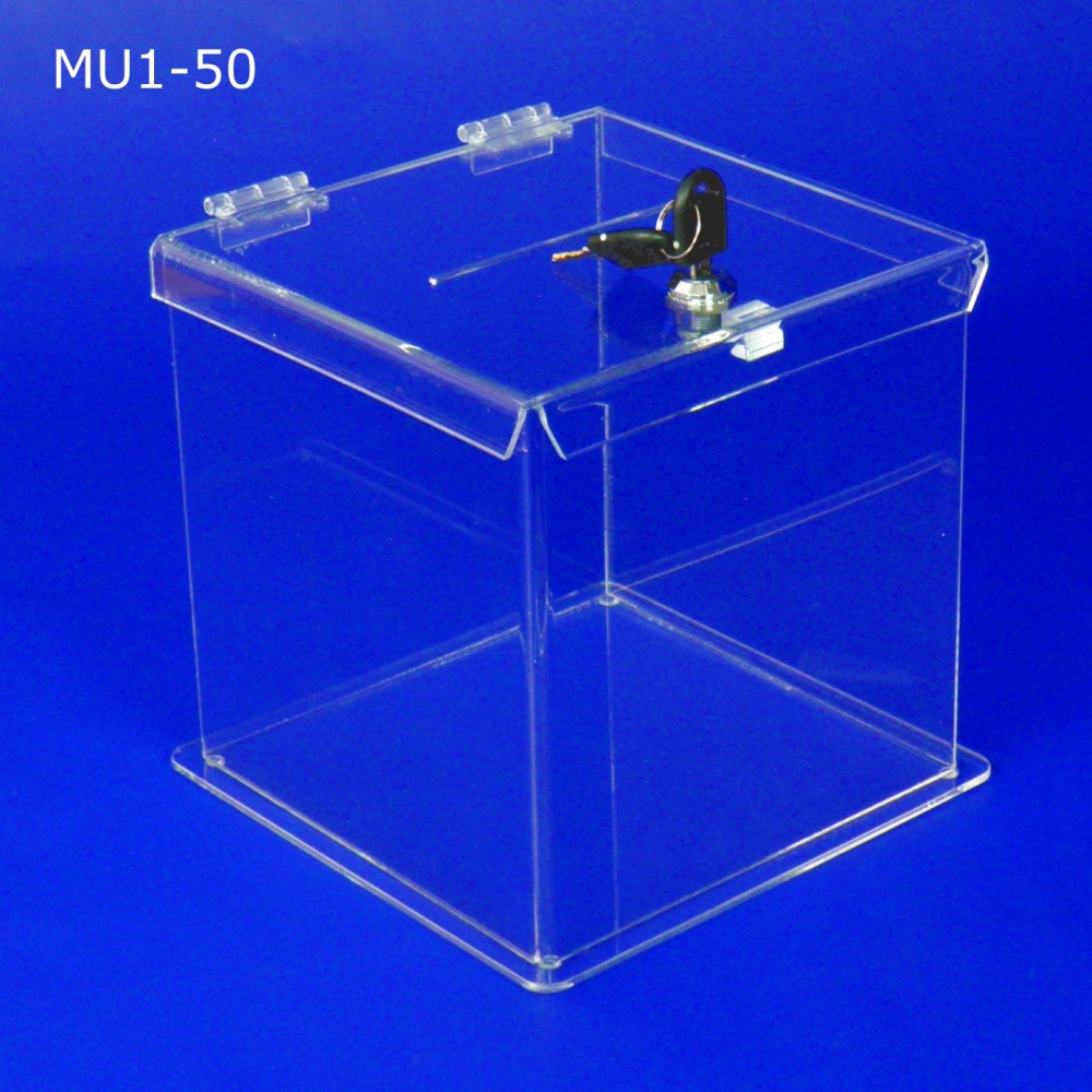 Plexiglass money box MU1-50 – Ballot box for surveys