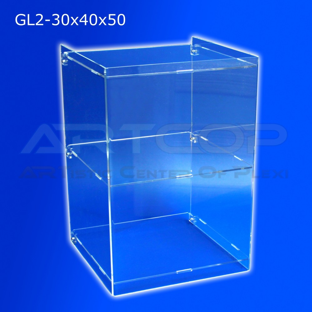 GL2 Countertop Display Case, 30x40x50cm, made of 3mm clear plexiglass