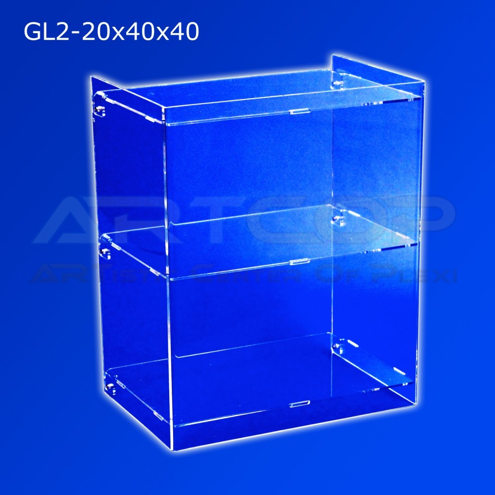 GL2 Countertop Display Case, 20x40x40cm, made of 3mm clear plexiglass