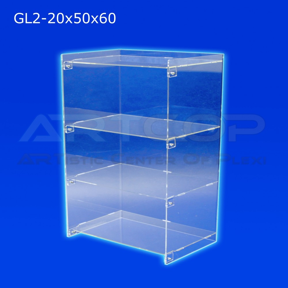 GL2 Countertop Display Case, 20x50x60cm, made of 3mm clear plexiglass