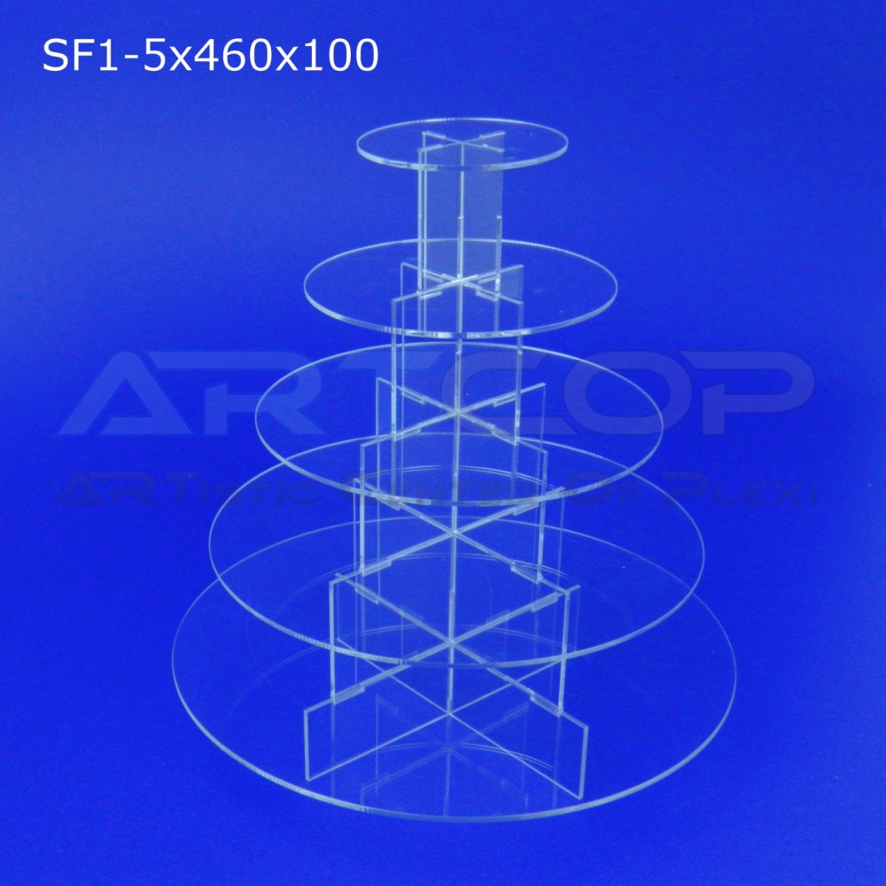 Fountain CIRCLE 460x100 with 5 tops 46cm high made of clear plexiglass