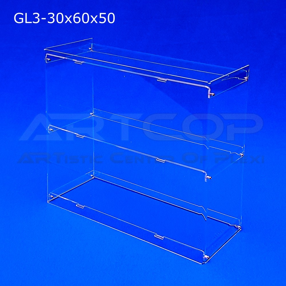 Plexiglass Countertop Display Cabinet, 30x60x50cm GL3 (Strong) - 3mm Clear Plexiglass